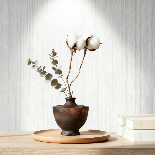 Handmade wooden vase, a rustic, minimalist home decor gift