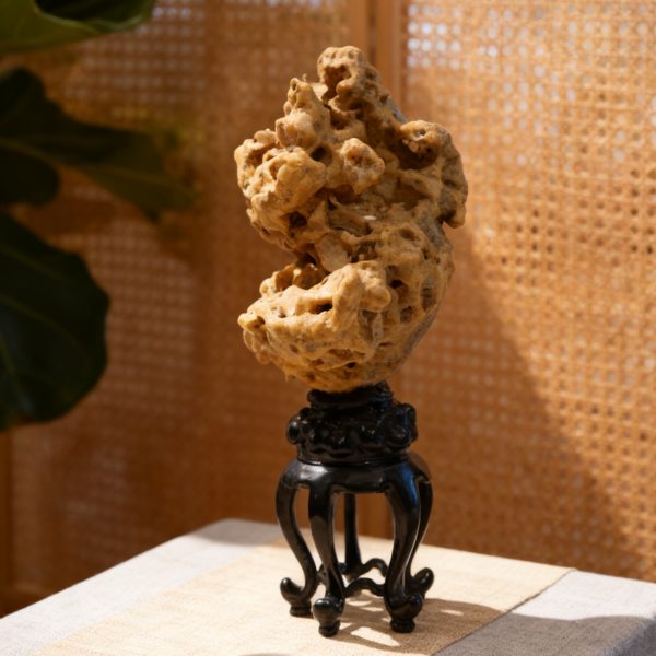 Handcrafted from natural Taihu stone and scholar's stone, this Chinese Zen-inspired decorative gift is a perfect gift