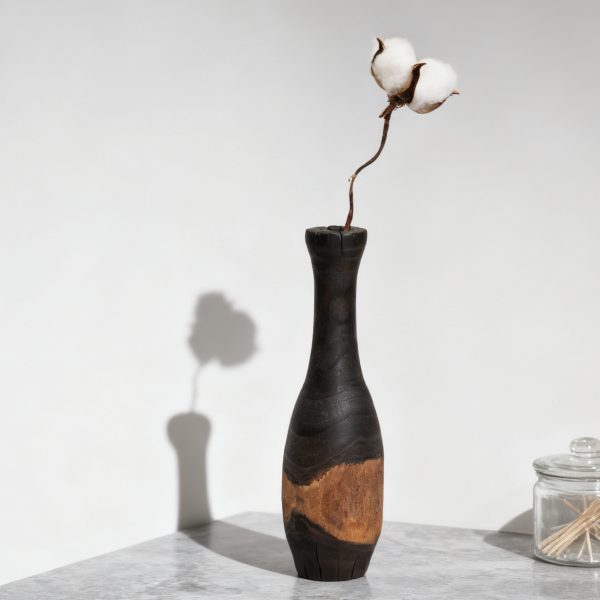 Handmade wooden vase unique natural wood minimalist modern home collection gift