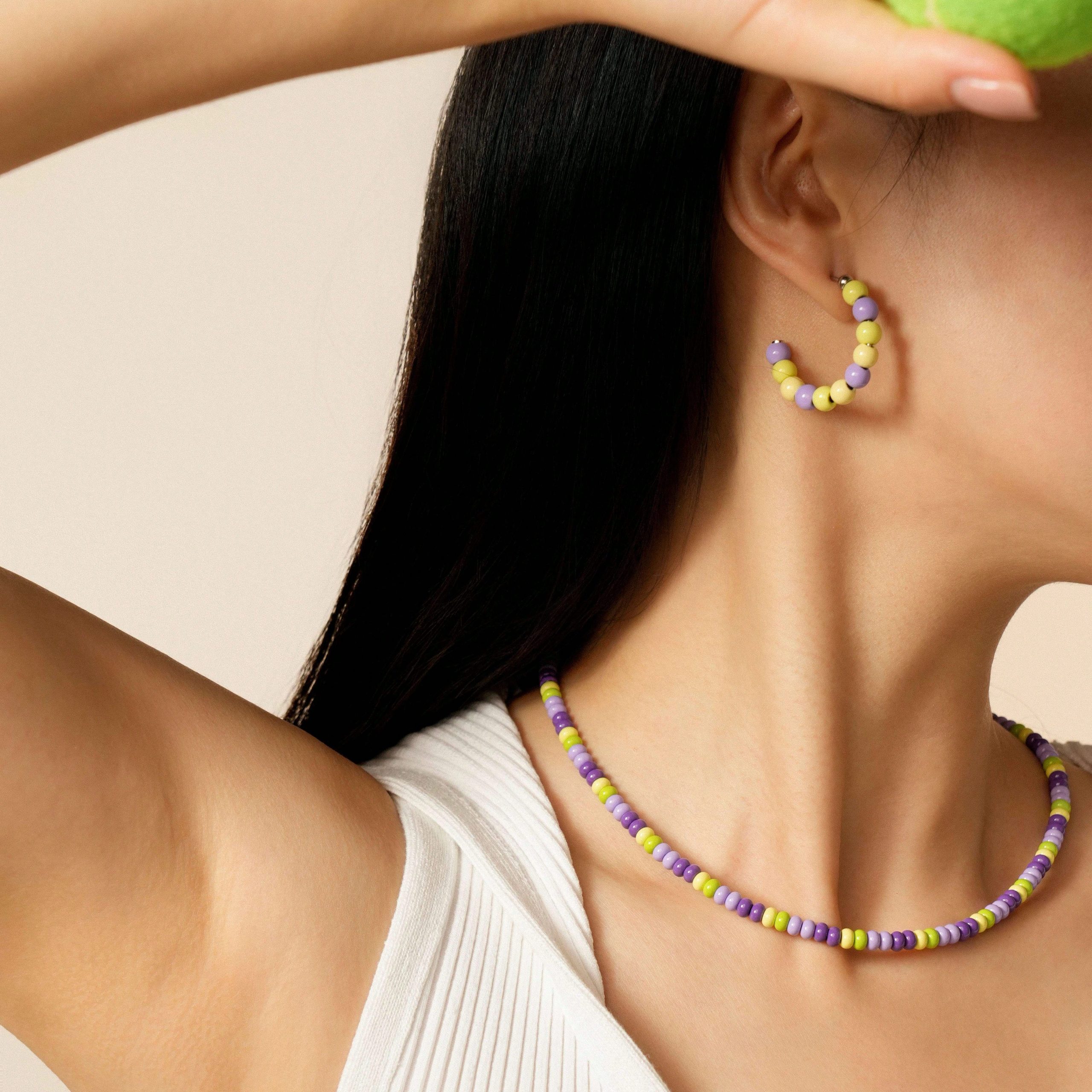Sporty Neon Seed Bead Set, Y2K Trend Jewelry, Wearing during daily exercise - 图片 2