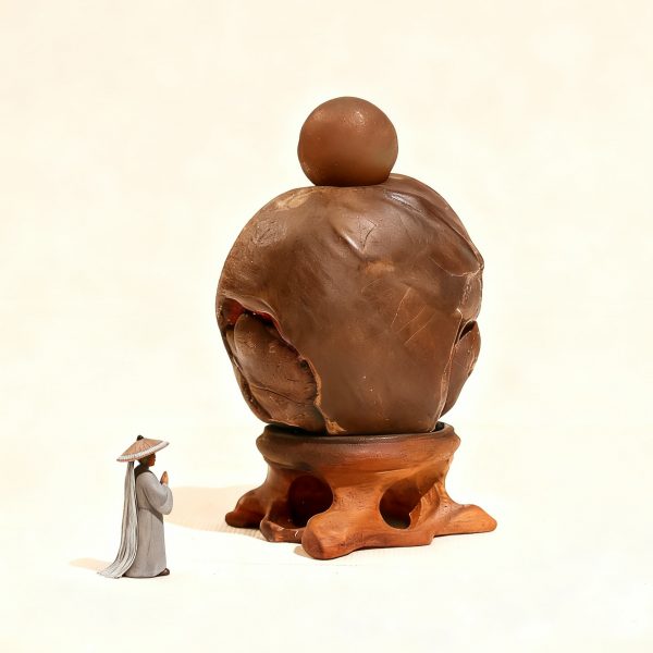 Handcrafted clay and natural agate sculptures, Zen-inspired minimalist home decor items, gifts, and collectibles